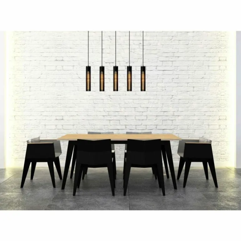 Suspension Lucide LIONEL Noir, 5 lumières