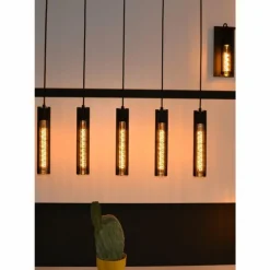 Suspension Lucide LIONEL Noir, 5 lumières