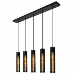 Suspension Lucide LIONEL Noir, 5 lumières