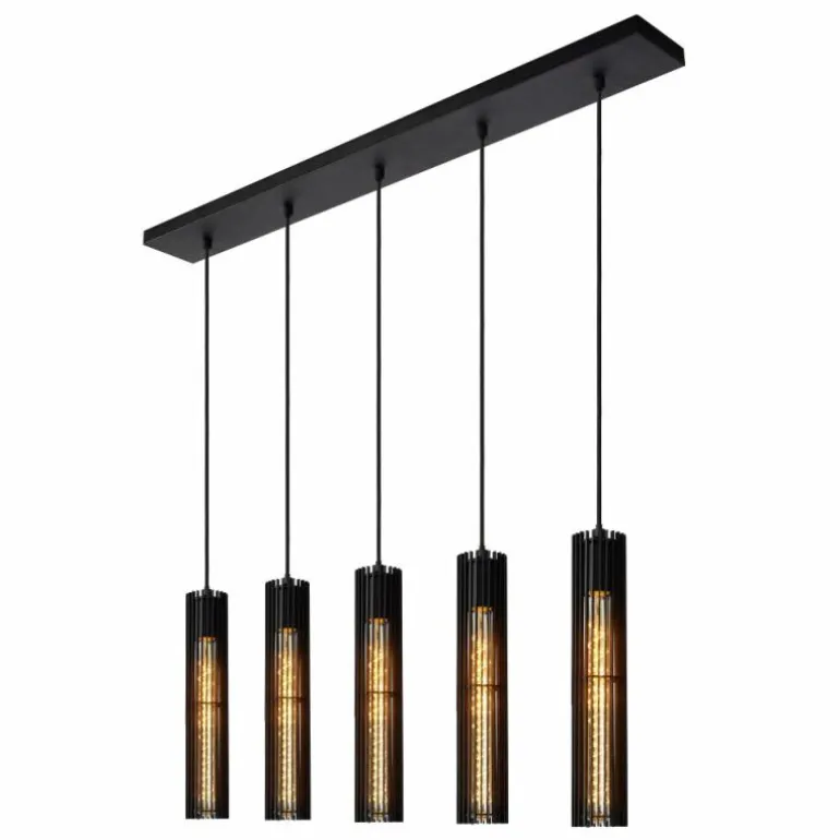 Suspension Lucide LIONEL Noir, 5 lumières