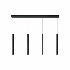 Suspension Lucide LORENZ LED Noir, 4 lumières