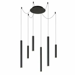 Suspension Lucide LORENZ LED Noir, 6 lumières