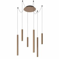 Suspension Lucide LORENZ LED Rouille, 6 lumières