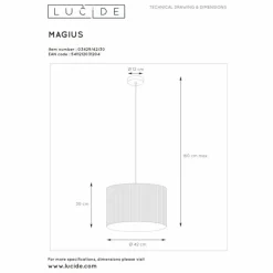 Suspension Lucide MAGIUS Noir, 1 lumière