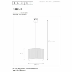 Suspension Lucide MAGIUS Noir, 1 lumière