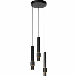 Suspension Lucide MARGARY LED Noir, 3 lumières