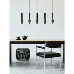 Suspension Lucide MARGARY LED Noir, 5 lumières