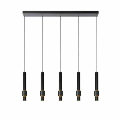 Suspension Lucide MARGARY LED Noir, 5 lumières