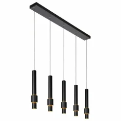 Suspension Lucide MARGARY LED Noir, 5 lumières
