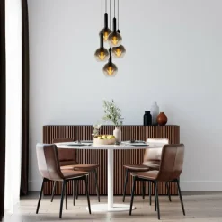 Suspension Lucide MARIUS Noir, 5 lumières