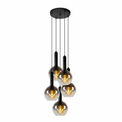 Suspension Lucide MARIUS Noir, 5 lumières