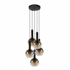 Suspension Lucide MARIUS Noir, 5 lumières