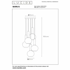 Suspension Lucide MARIUS Noir, 5 lumières