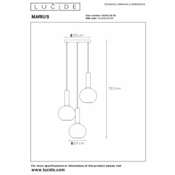 Suspension Lucide MARIUS Noir, 3 lumières