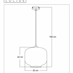 Suspension Lucide MEDINE Gris, 1 lumière