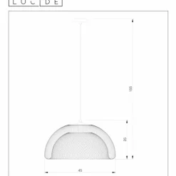 Suspension Lucide MESH Gris, 1 lumière