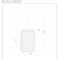 Suspension Lucide MESH Noir, 1 lumière