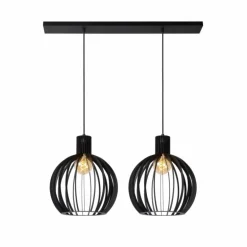 Suspension Lucide MIKAELA Noir, 2 lumières