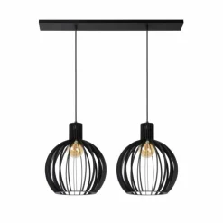 Suspension Lucide MIKAELA Noir, 2 lumières