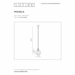 Suspension Lucide MIKAELA Noir, 1 lumière