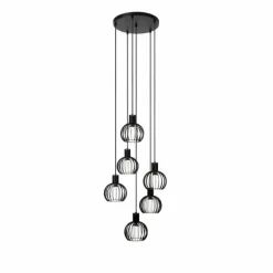 Suspension Lucide MIKAELA Noir, 6 lumières
