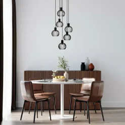 Suspension Lucide MIKAELA Noir, 6 lumières