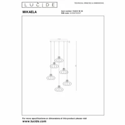 Suspension Lucide MIKAELA Noir, 6 lumières