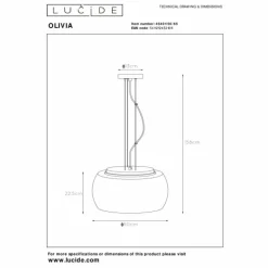 Suspension Lucide OLIVIA Noir, 3 lumières