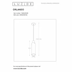 Suspension Lucide ORLANDO Gris, Rouille, 1 lumière