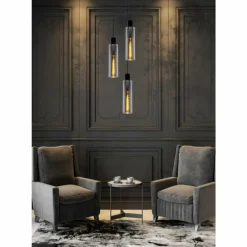 Suspension Lucide ORLANDO Gris, Rouille, 3 lumières