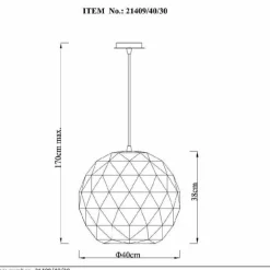 Suspension Lucide OTONA Noir, 1 lumière