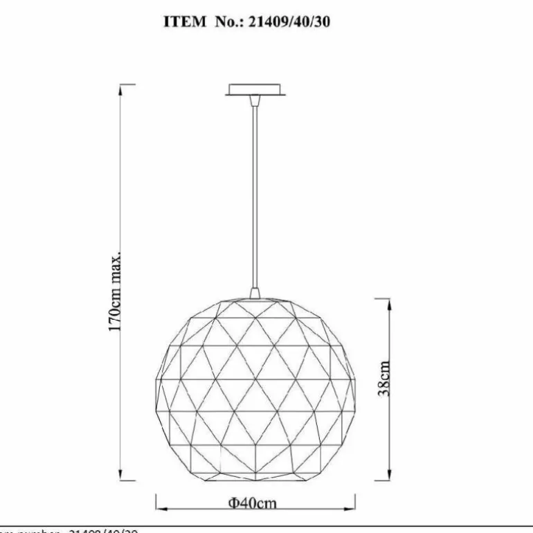 Suspension Lucide OTONA Noir, 1 lumière