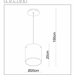 Suspension Lucide OWINO LED Gris, 1 lumière