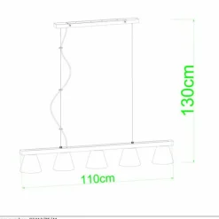 Suspension Lucide POSSIO Gris, 5 lumières