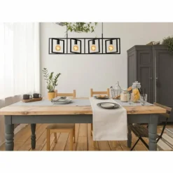 Suspension Lucide ROTAX Noir, 4 lumières