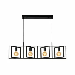 Suspension Lucide ROTAX Noir, 4 lumières