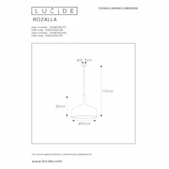 Suspension Lucide ROZALLA Jaune, 1 lumière
