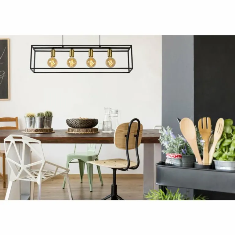 Suspension Lucide RUBEN Noir, 4 lumières