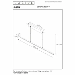 Suspension Lucide SIGMA LED Blanc, 1 lumière