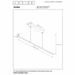 Suspension Lucide SIGMA LED Blanc, 1 lumière