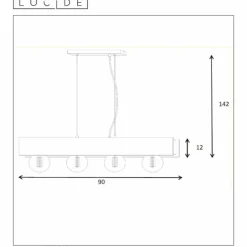 Suspension Lucide SURTUS Noir, 4 lumières