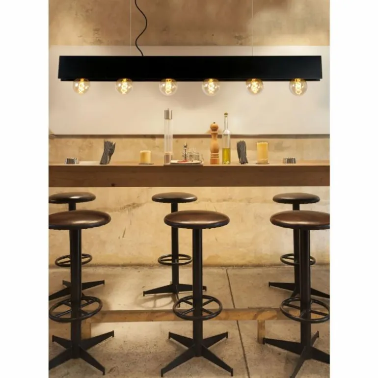 Suspension Lucide SURTUS Noir, 6 lumières