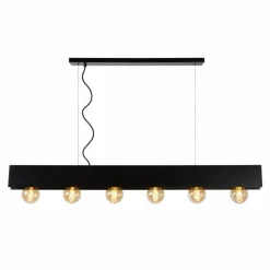 Suspension Lucide SURTUS Noir, 6 lumières