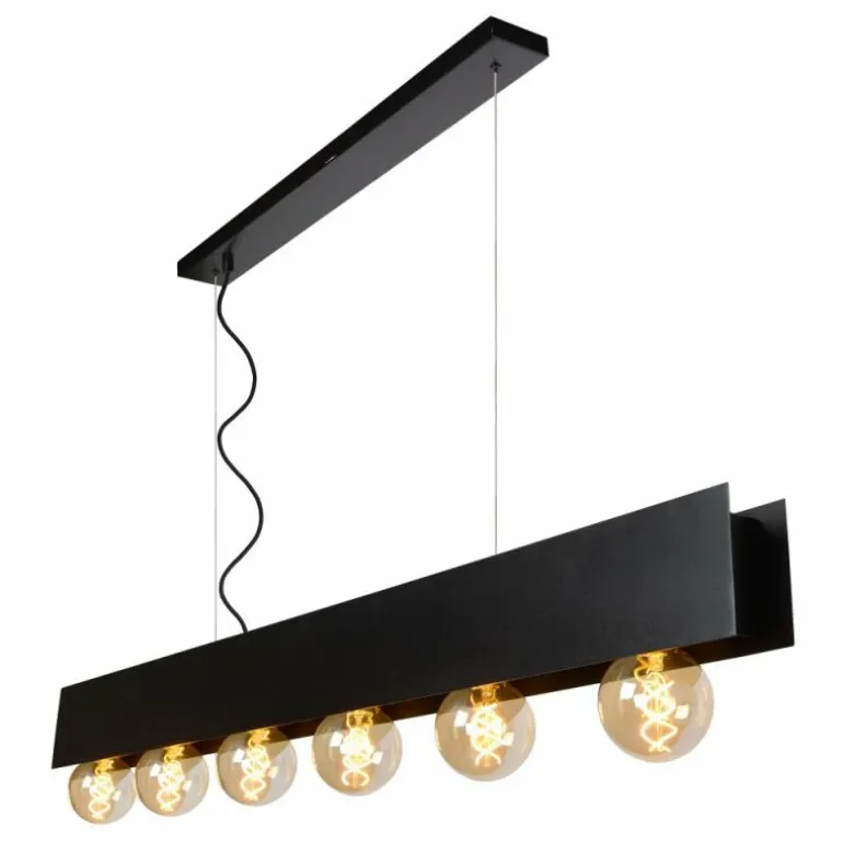Suspension Lucide SURTUS Noir, 6 lumières