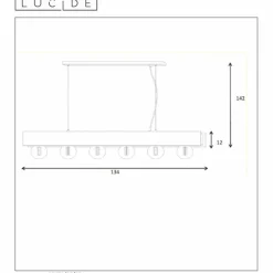 Suspension Lucide SURTUS Noir, 6 lumières