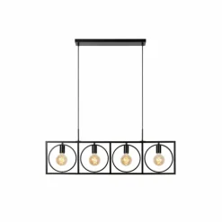 Suspension Lucide SUUS Noir, 4 lumières