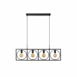 Suspension Lucide SUUS Noir, 4 lumières
