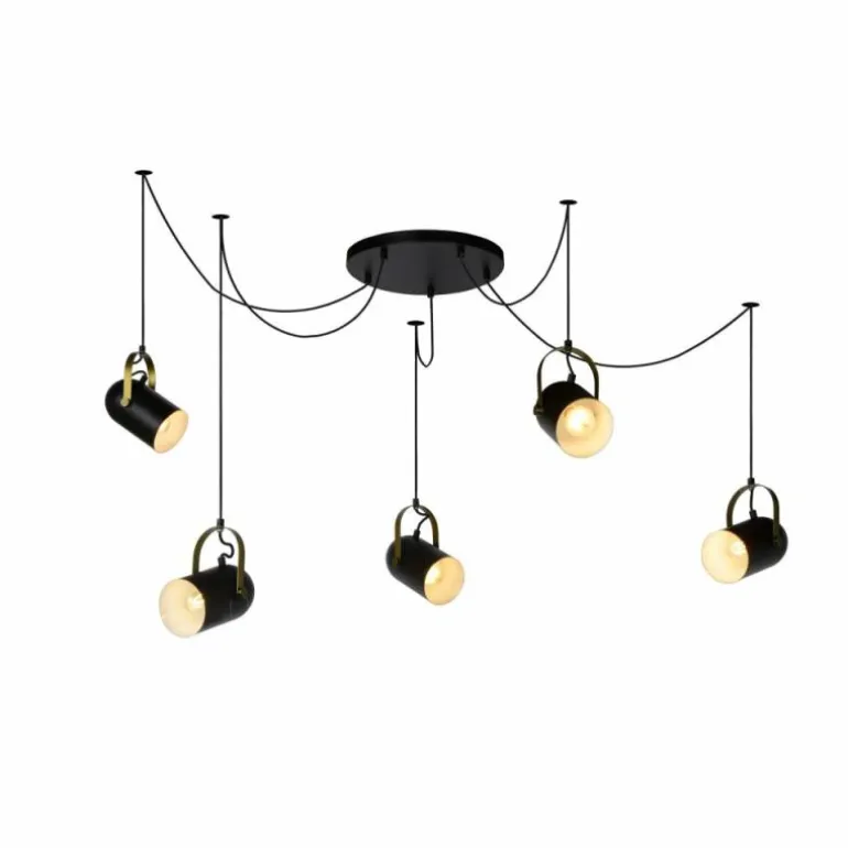 Suspension Lucide SWAPP Noir, 5 lumières