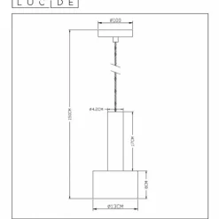 Suspension Lucide TEUN Noir, 1 lumière