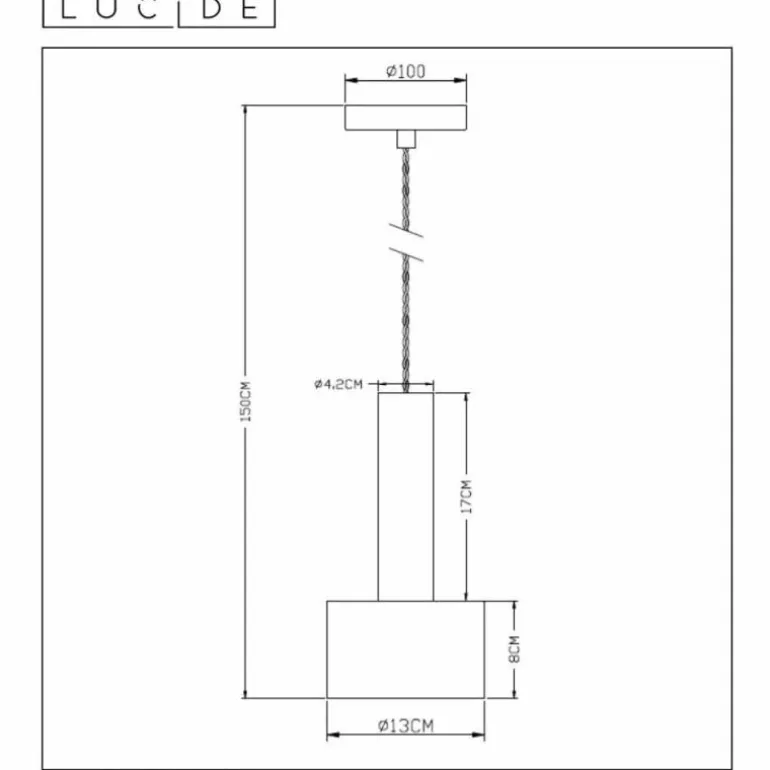 Suspension Lucide TEUN Noir, 1 lumière
